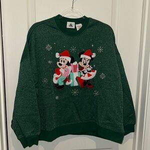 Santa Mickey and Minnie Mouse Holiday Pullover Sweatshirt